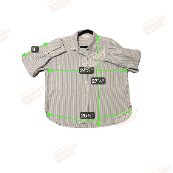 beachlunchlounge Women's Blue and White Striped Button Down Shirt size L - Picture 7 of 7